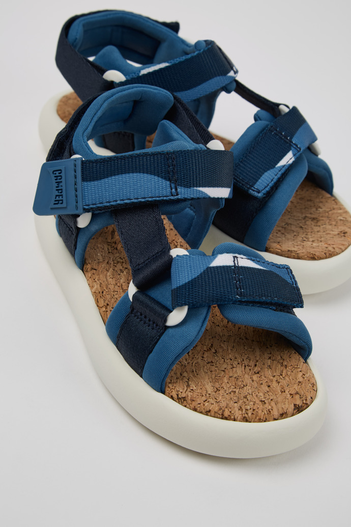 Close-up view of Pelotas Flota Multicolored Recycled PET Sandals for Kids.