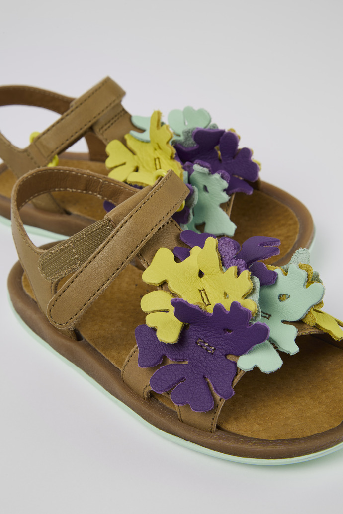 Close-up view of Twins Multicolored Leather Sandal