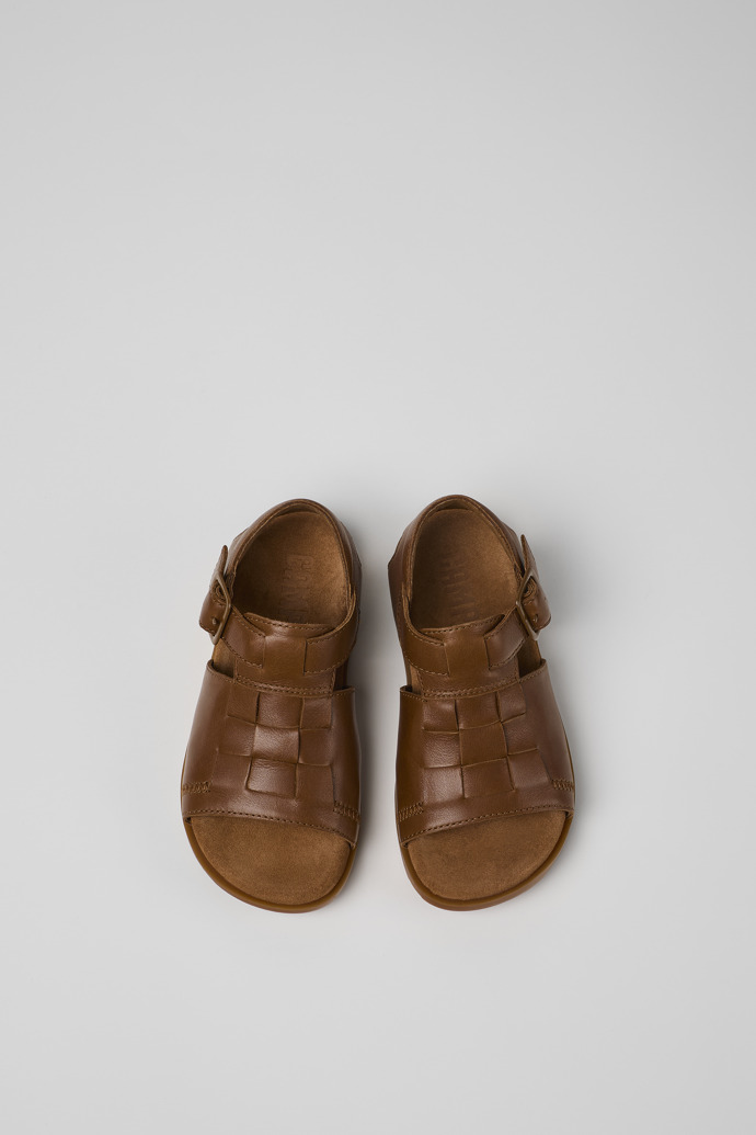Overhead view of Brutus Sandal Brown Leather Sandal