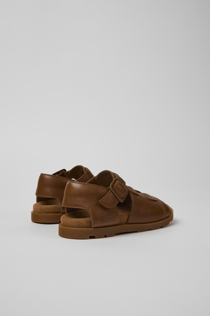 Back view of Brutus Sandal Brown Leather Sandal