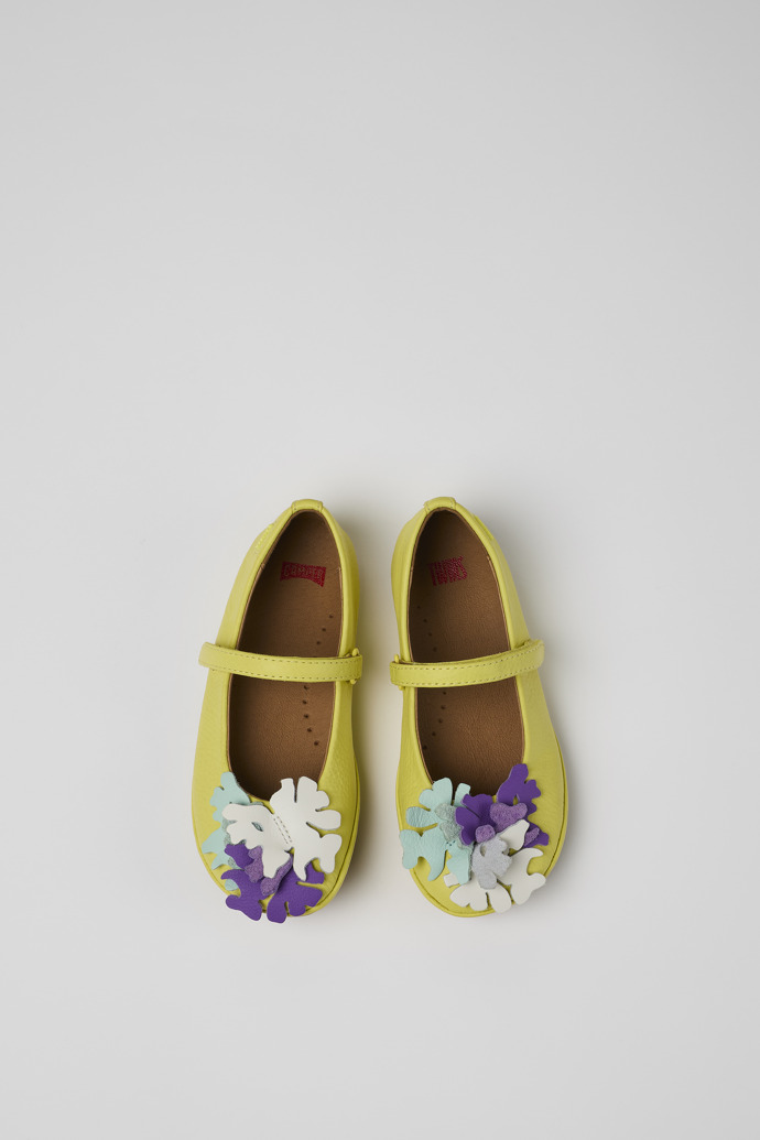 Twins Sapatos Mary Jane em couro amarelos