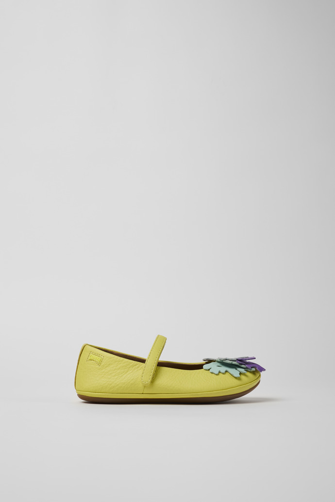 Twins Sapatos Mary Jane em couro amarelos