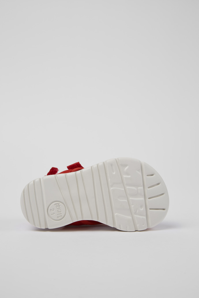 The soles of Oruga Red Textile Sandal