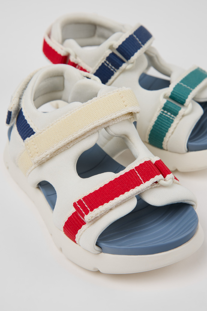 Close-up view of Twins Multicolor Textile Sandals for kids.