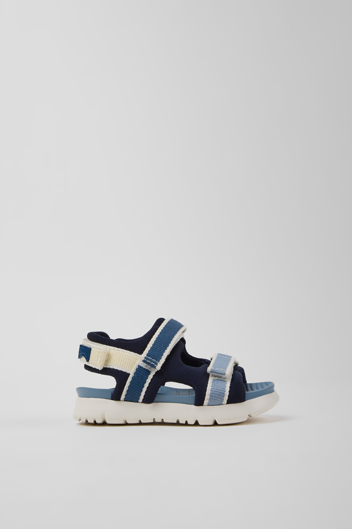 Side view of Twins Multicolor Textile and Leather Sandals for kids.