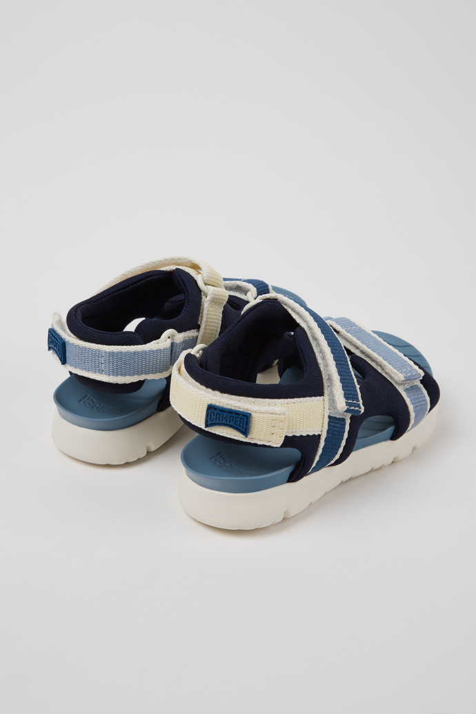 Back view of Twins Multicolor Textile and Leather Sandals for kids.