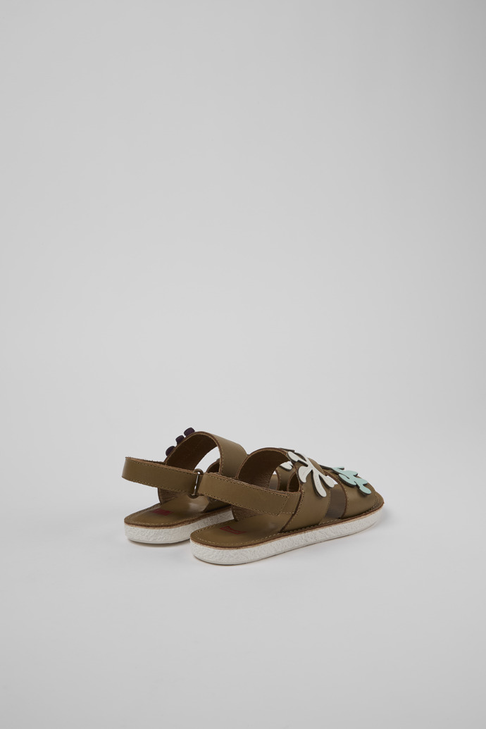 Back view of Twins Brown Leather 2-Strap Sandal