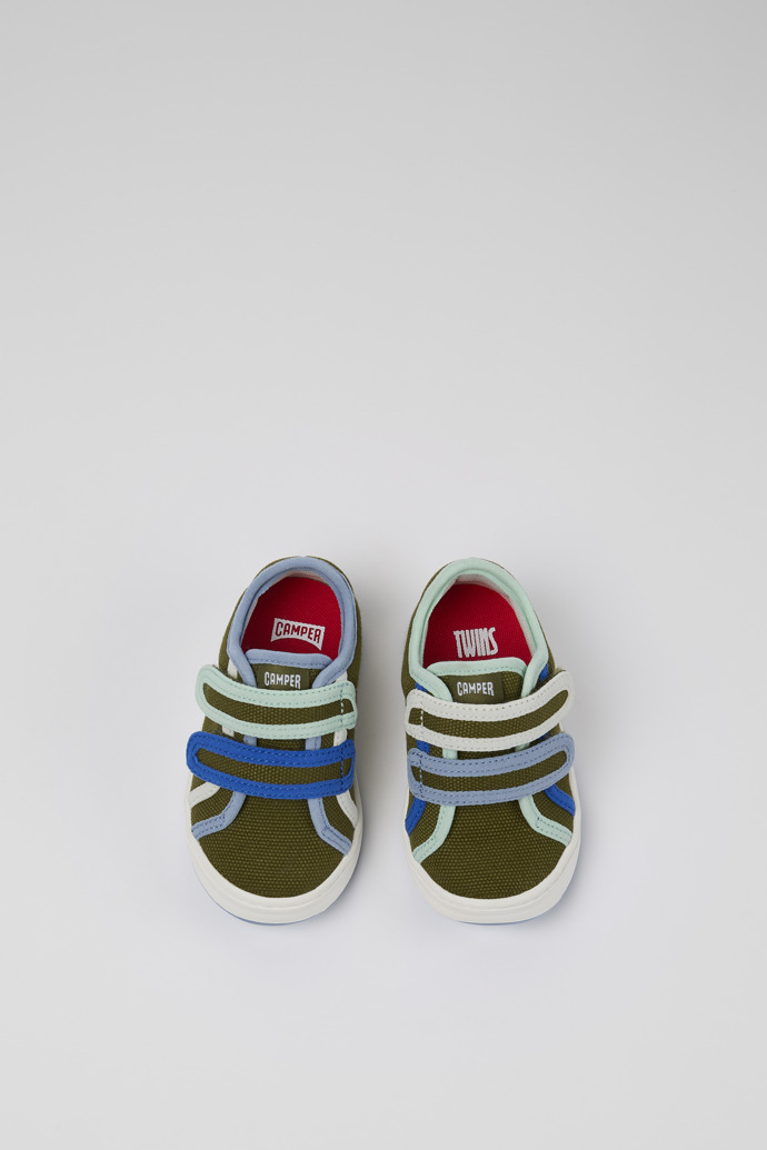 Image of Overhead view of Twins Green Textile Sneaker