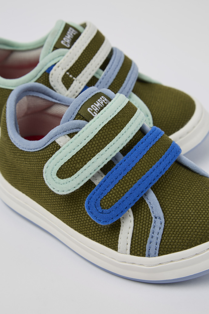 Close-up view of Twins Green Textile Sneaker
