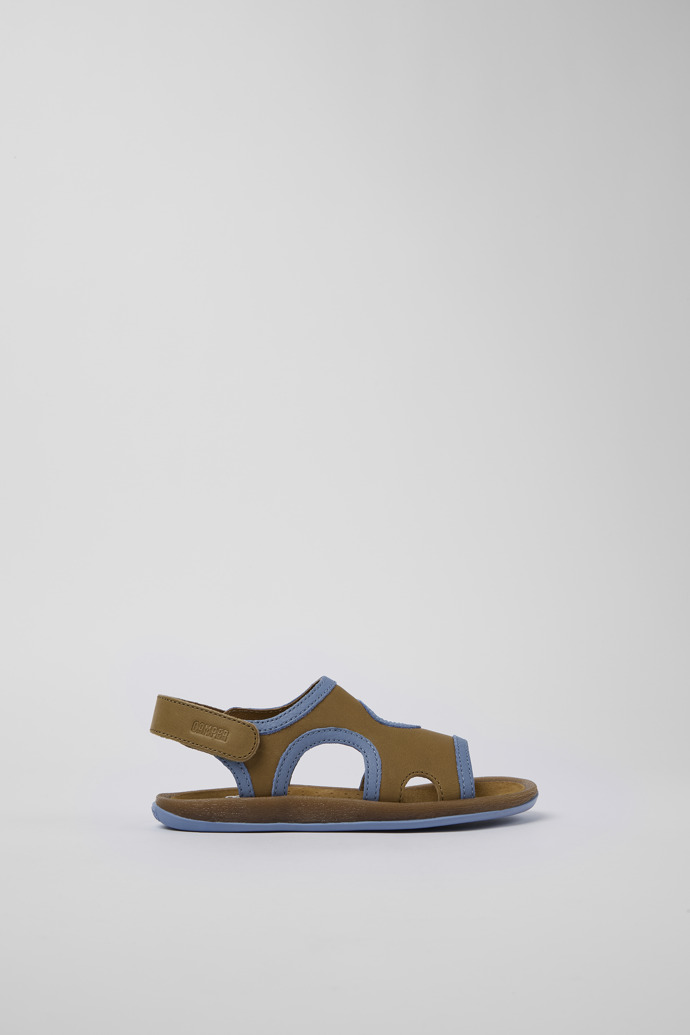 Side view of Bicho Brown Leather 2-Strap Sandal