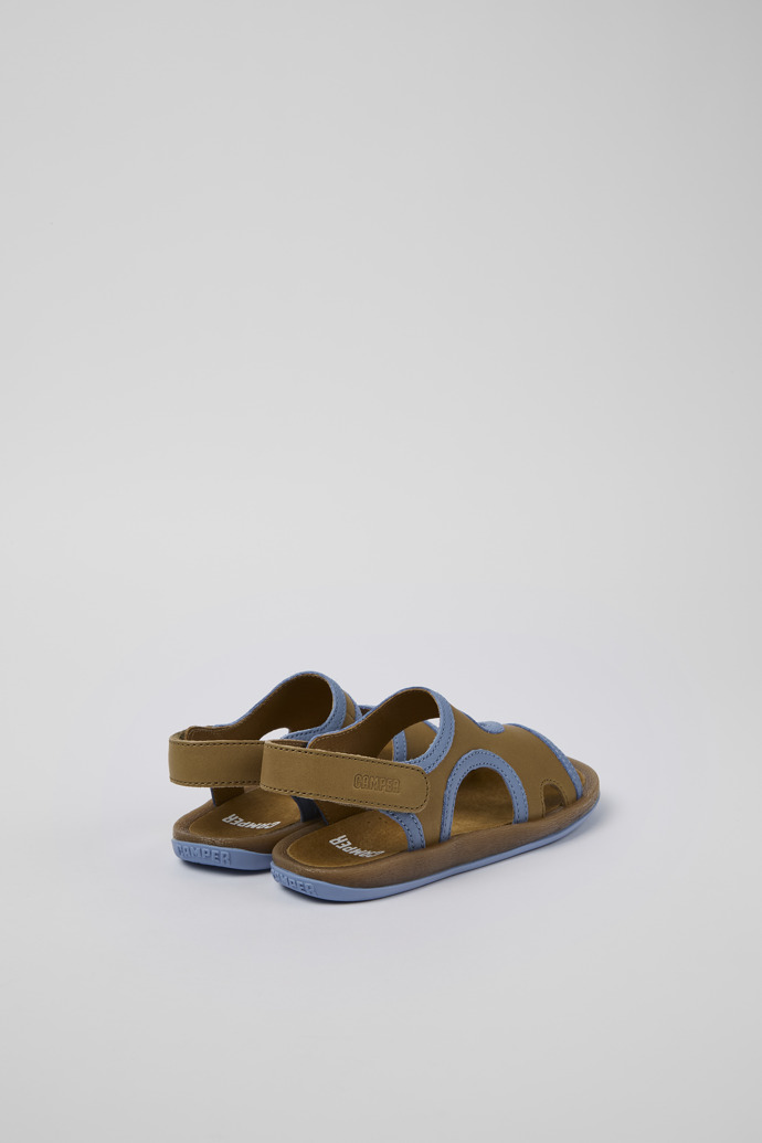 Back view of Bicho Brown Leather 2-Strap Sandal