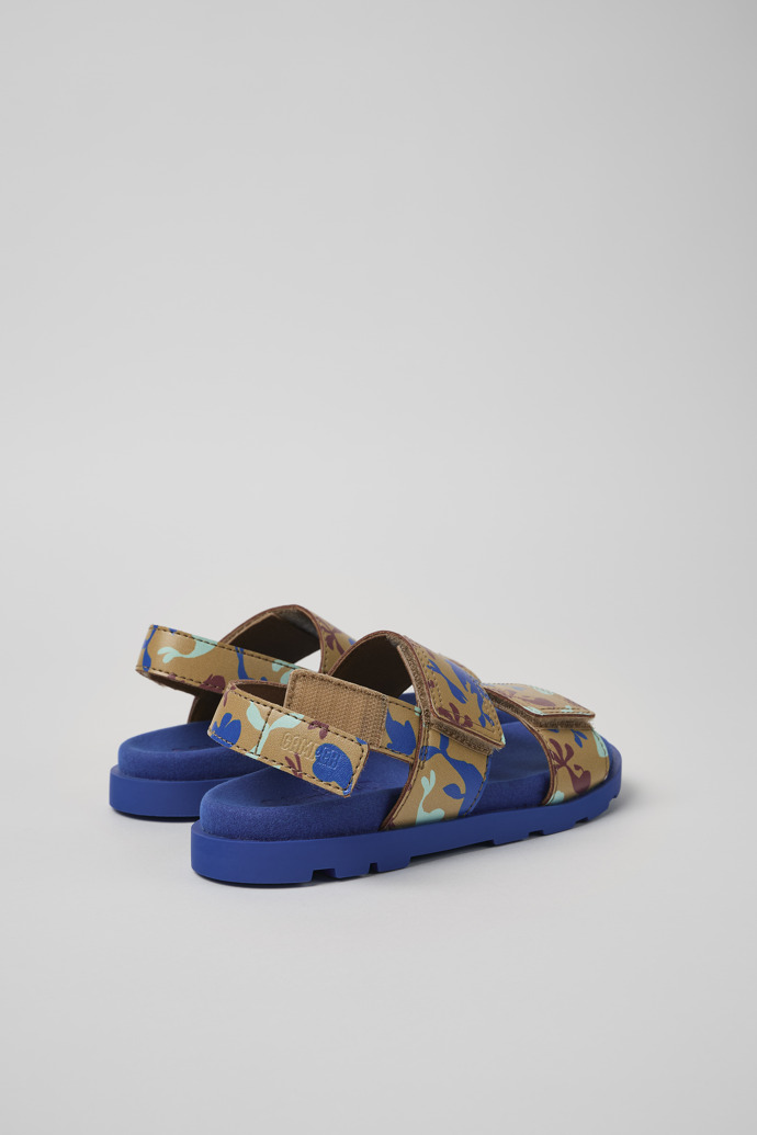 Back view of Brutus Sandal Multicolored Leather 2-Strap Sandal