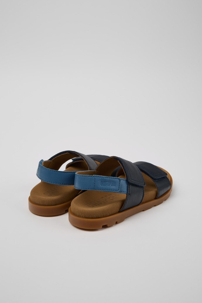 Back view of Brutus Sandal Blue Leather Kids' Sandals.