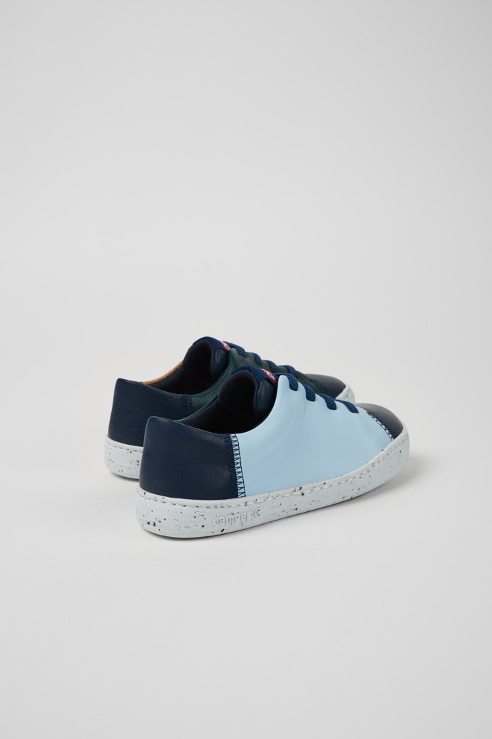 Back view of Twins Multicolor leather and nubuck sneakers for kids