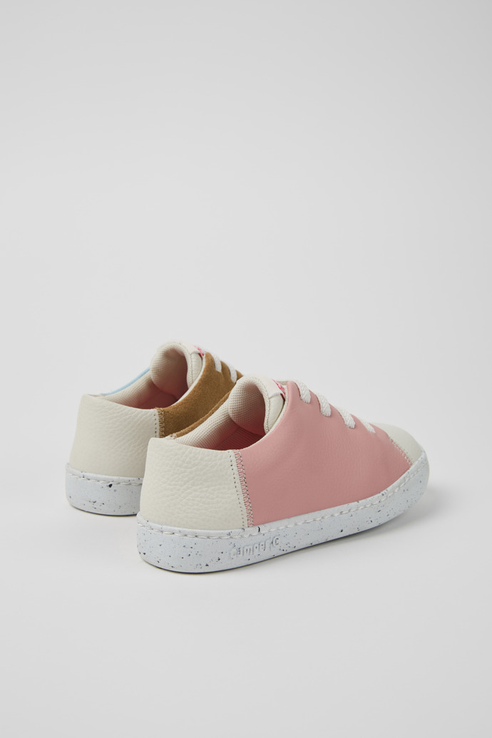 Back view of Twins Multicolor leather and nubuck sneakers for kids