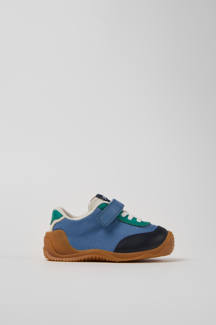 Side view of Dadda Multicolor Textile and Leather Sneakers for Kids.