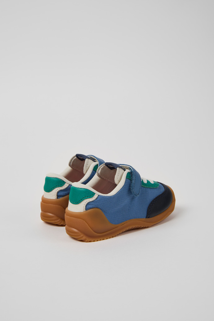 Back view of Dadda Multicolor Textile and Leather Sneakers for Kids.