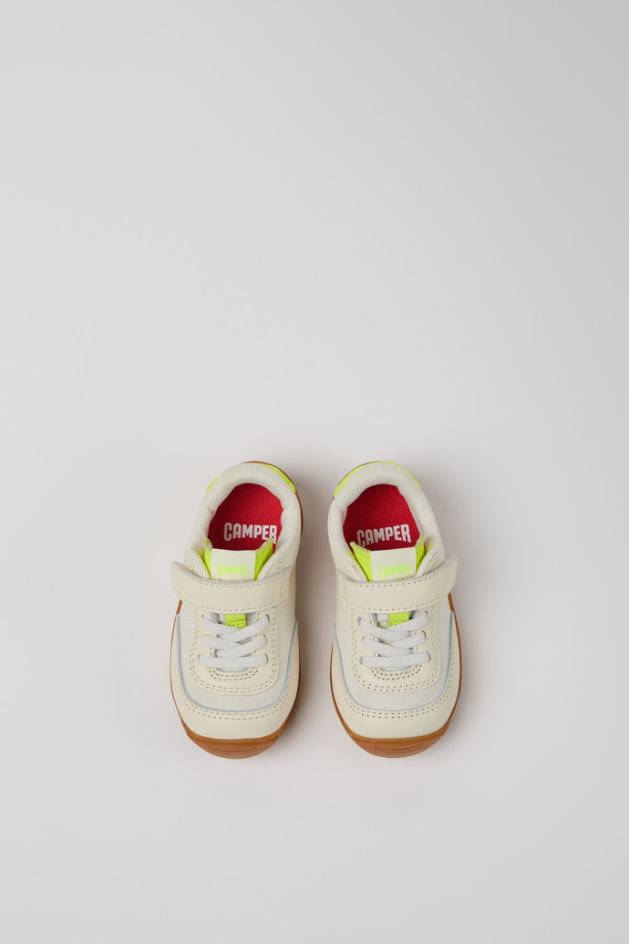 Overhead view of Dadda Multicolor Textile and Leather Sneakers for Kids.