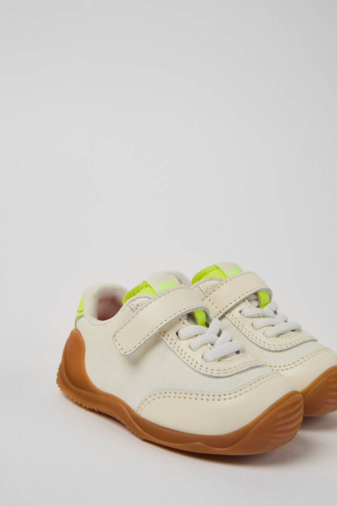 Close-up view of Dadda Multicolor Textile and Leather Sneakers for Kids.