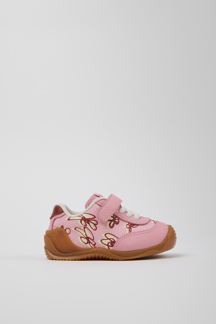 Side view of Dadda Multicolor Textile and Leather Sneakers for Kids.