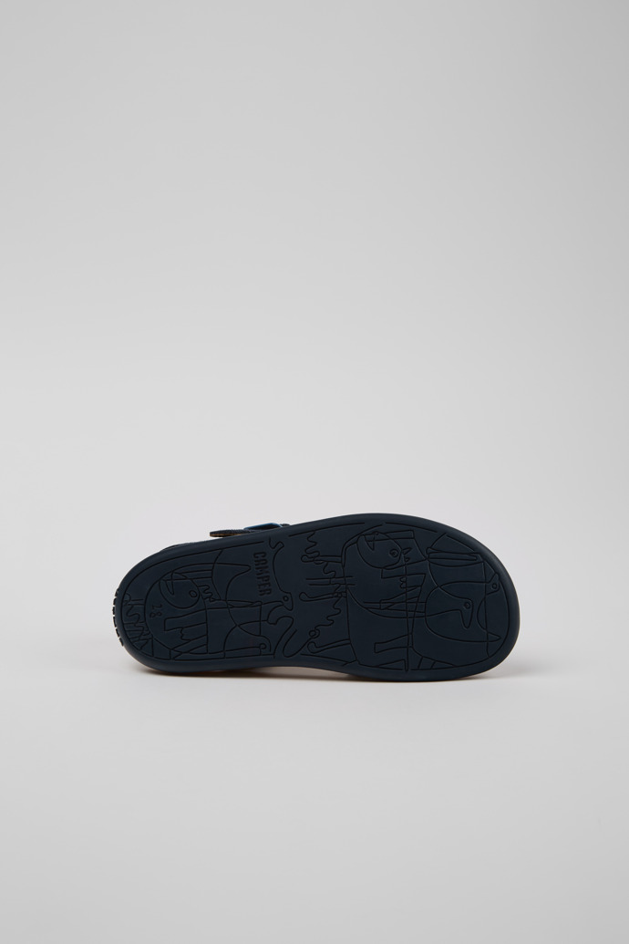 The soles of Bicho Blue Nubuck Kids' Sandal.