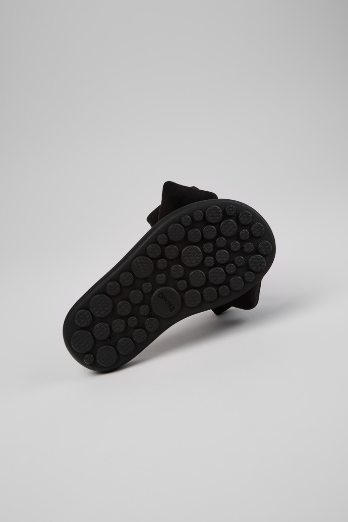 The soles of Pelotas Flota Black Recycled PET Sandals for Kids.