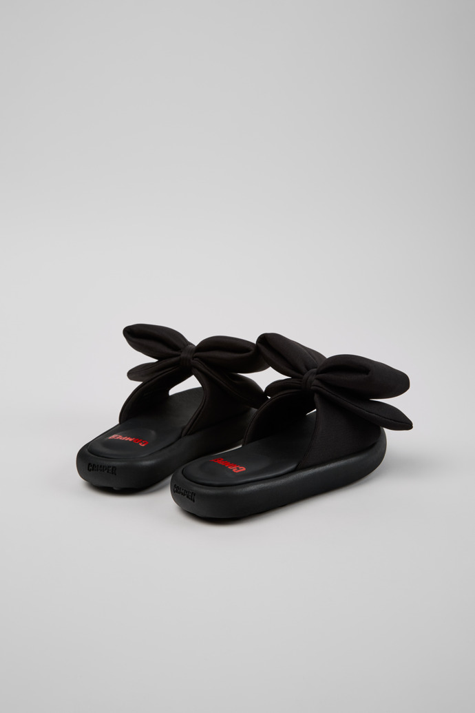 Back view of Pelotas Flota Black Recycled PET Sandals for Kids.