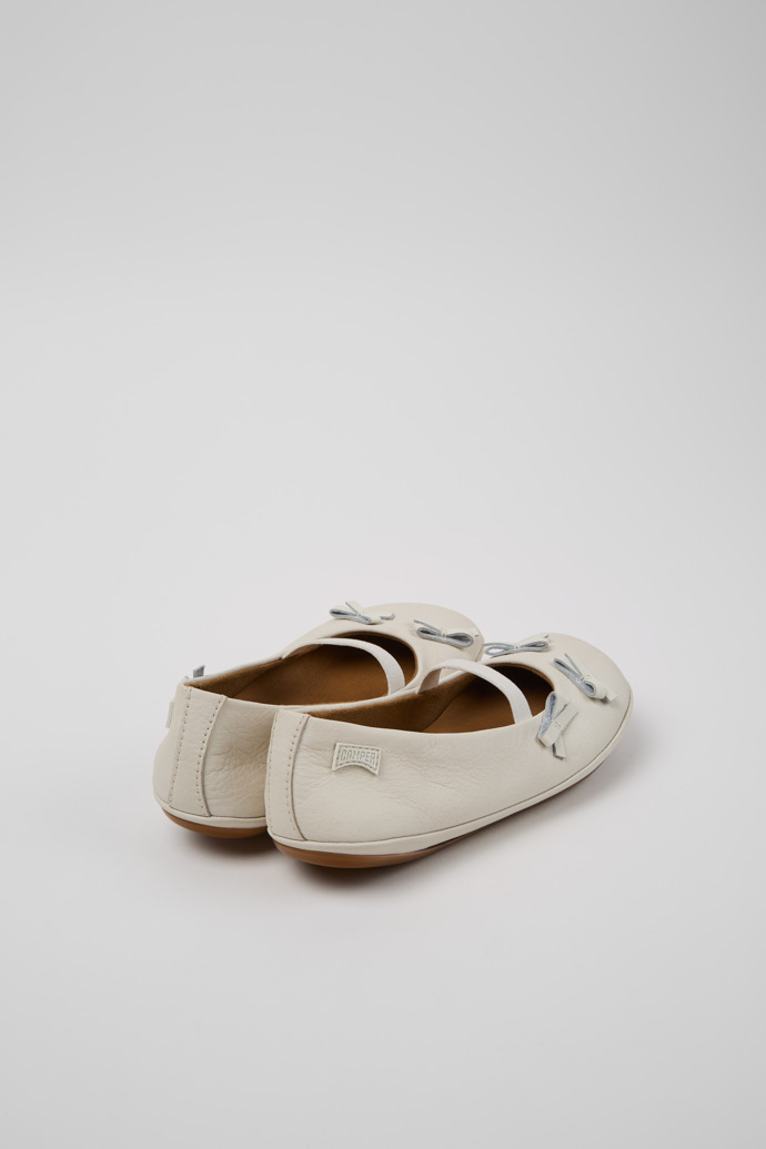 Twins Ballerines en cuir blanc pour enfant.