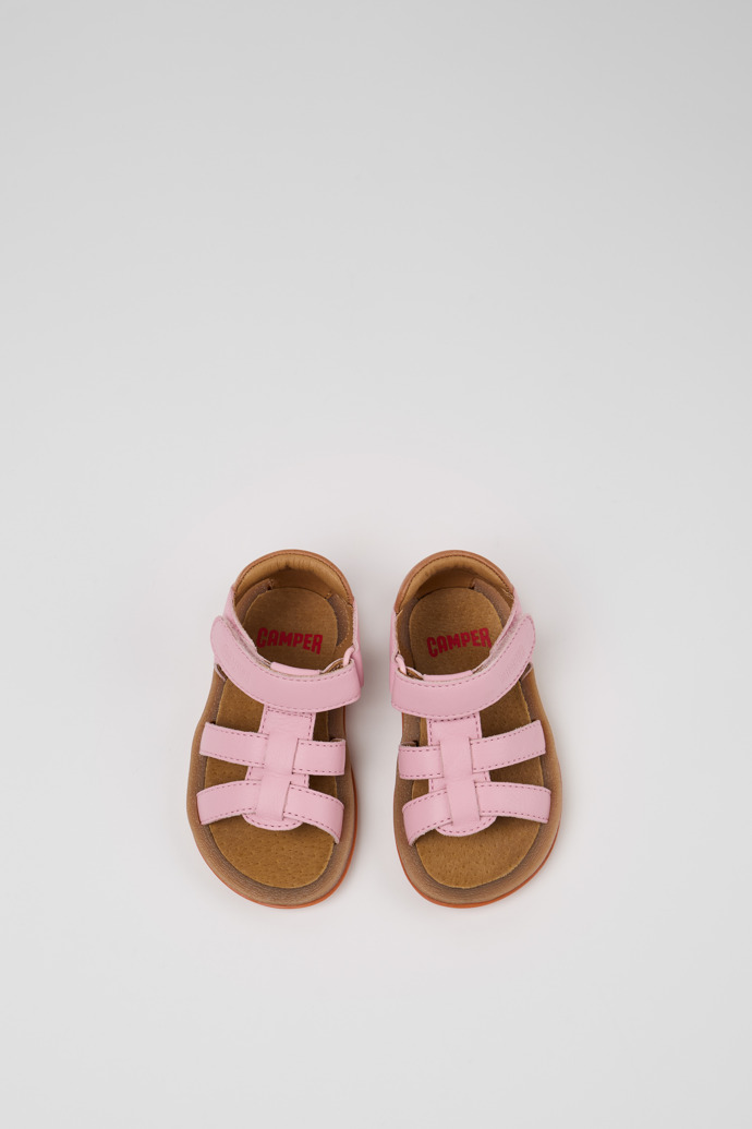 Overhead view of Bicho Multicolor Leather Sandals for Kids.