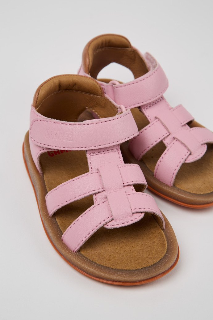 Close-up view of Bicho Multicolor Leather Sandals for Kids.