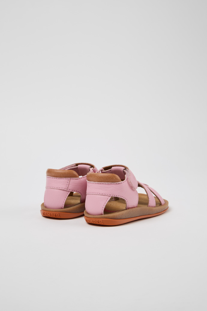 Back view of Bicho Multicolor Leather Sandals for Kids.