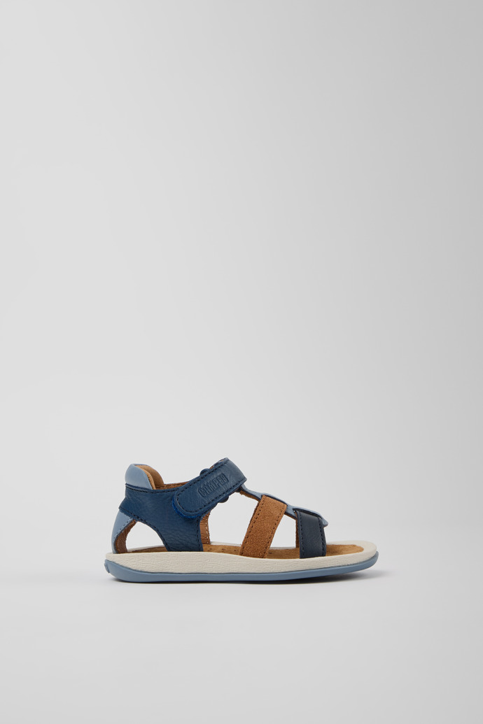 Twins Sandales bleues en cuir et nubuck pour enfants.