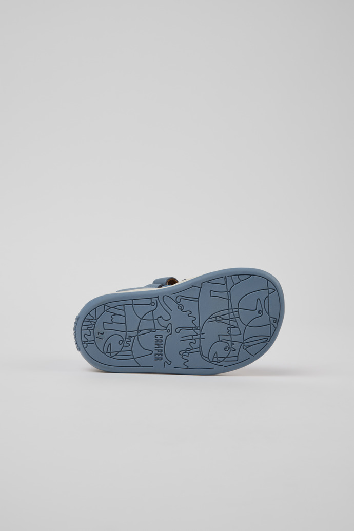 Twins Sandales bleues en cuir et nubuck pour enfants.