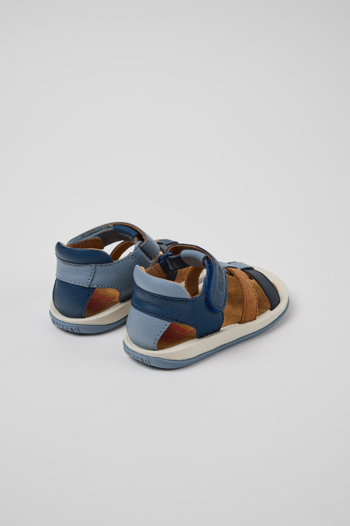Twins Sandales bleues en cuir et nubuck pour enfants.