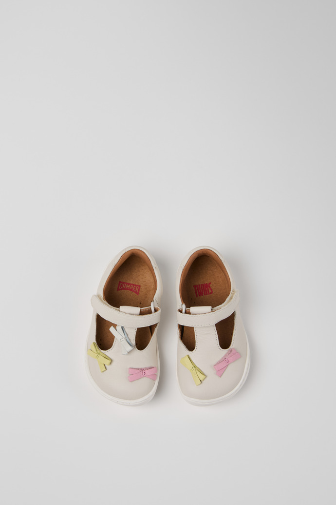 Overhead view of Twins Multicolor Leather Closed Sandals for Kids.