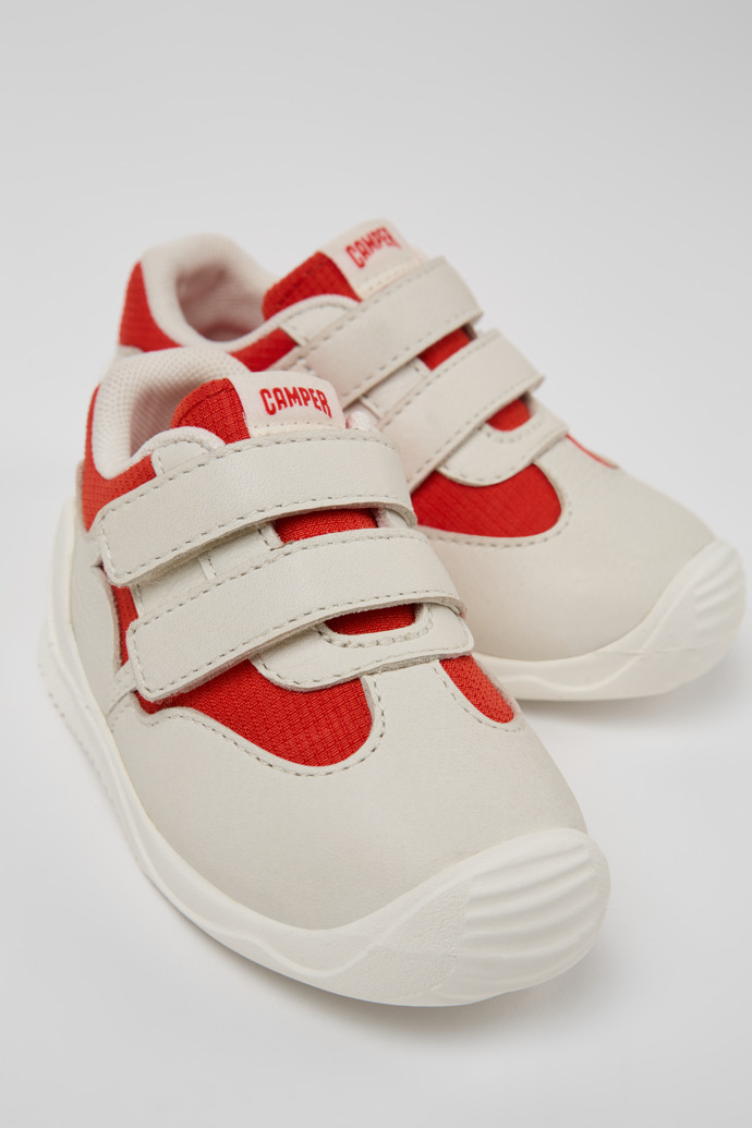 Close-up view of Dadda Multicolor Textile and Leather Sneakers for Kids.