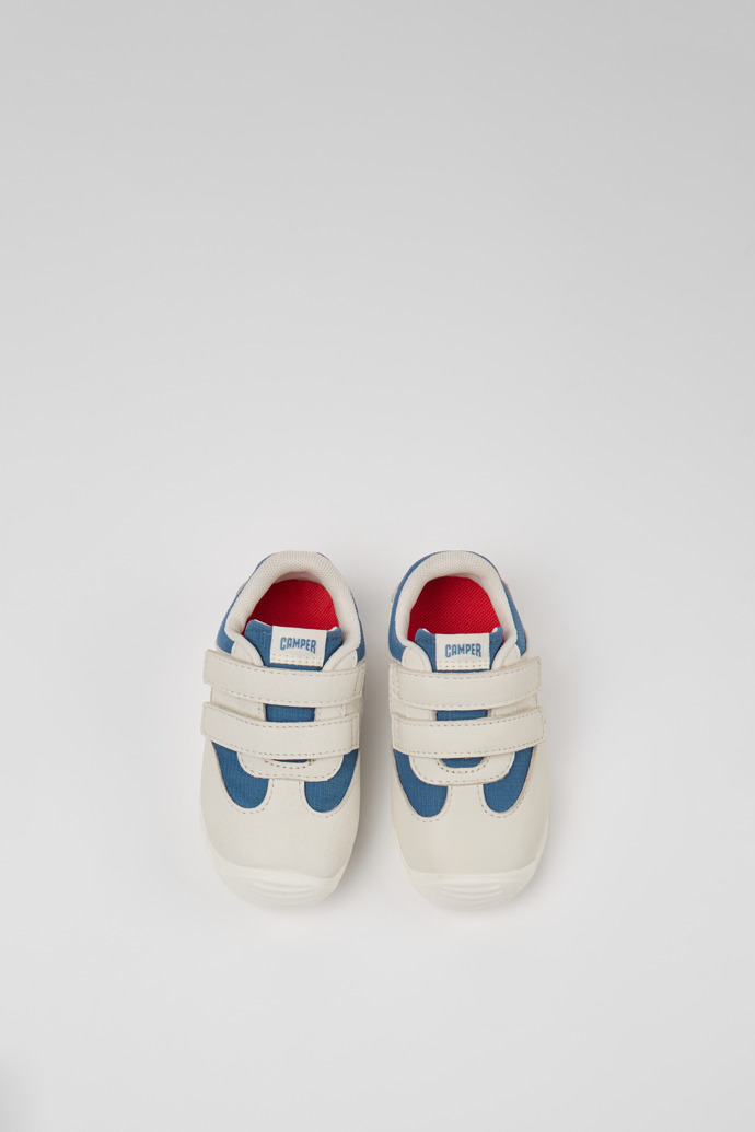 Overhead view of Dadda Multicolor Textile and Leather Sneakers for Kids.