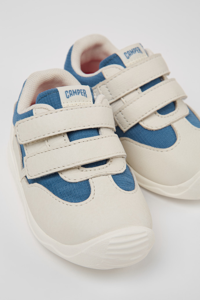 Close-up view of Dadda Multicolor Textile and Leather Sneakers for Kids.