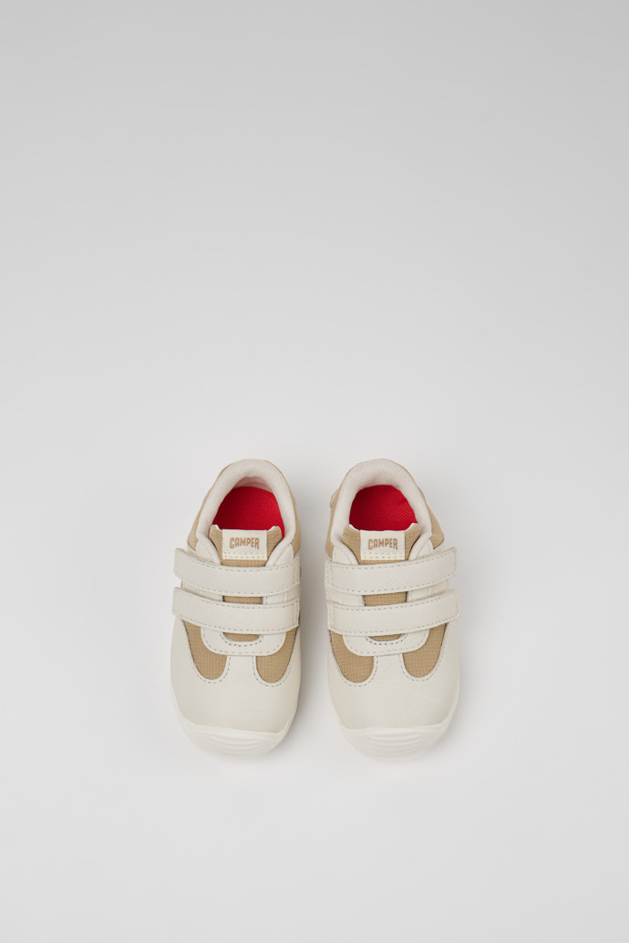 Overhead view of Dadda Multicolor Textile and Leather Sneakers for Kids.