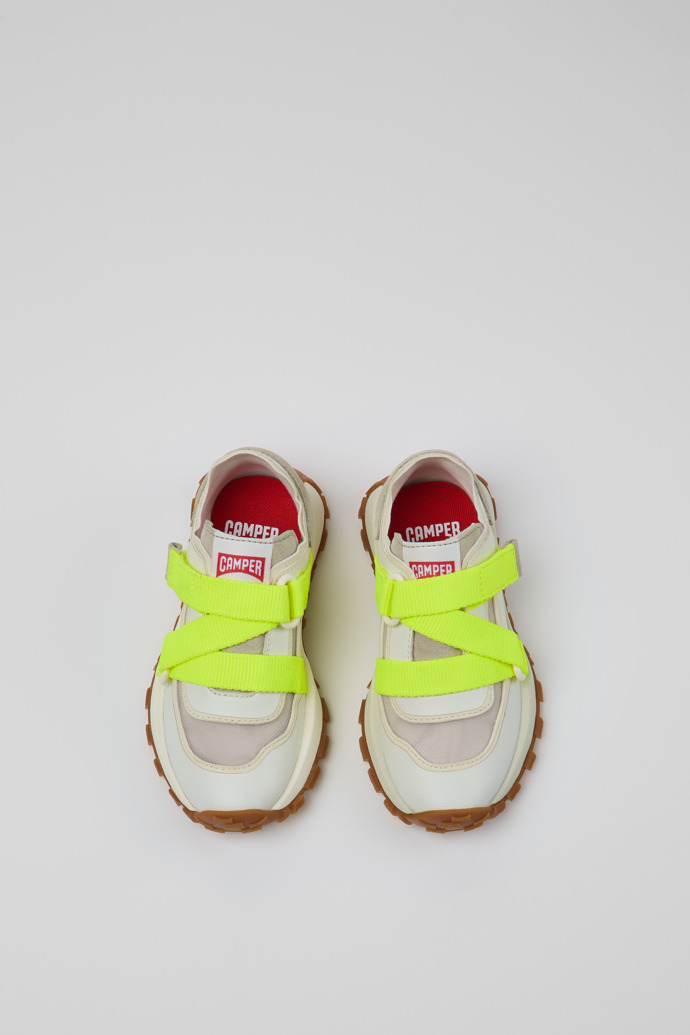 Overhead view of Drif Trail Multicolor Recycled PET and Nubuck Sneakers for Kids.