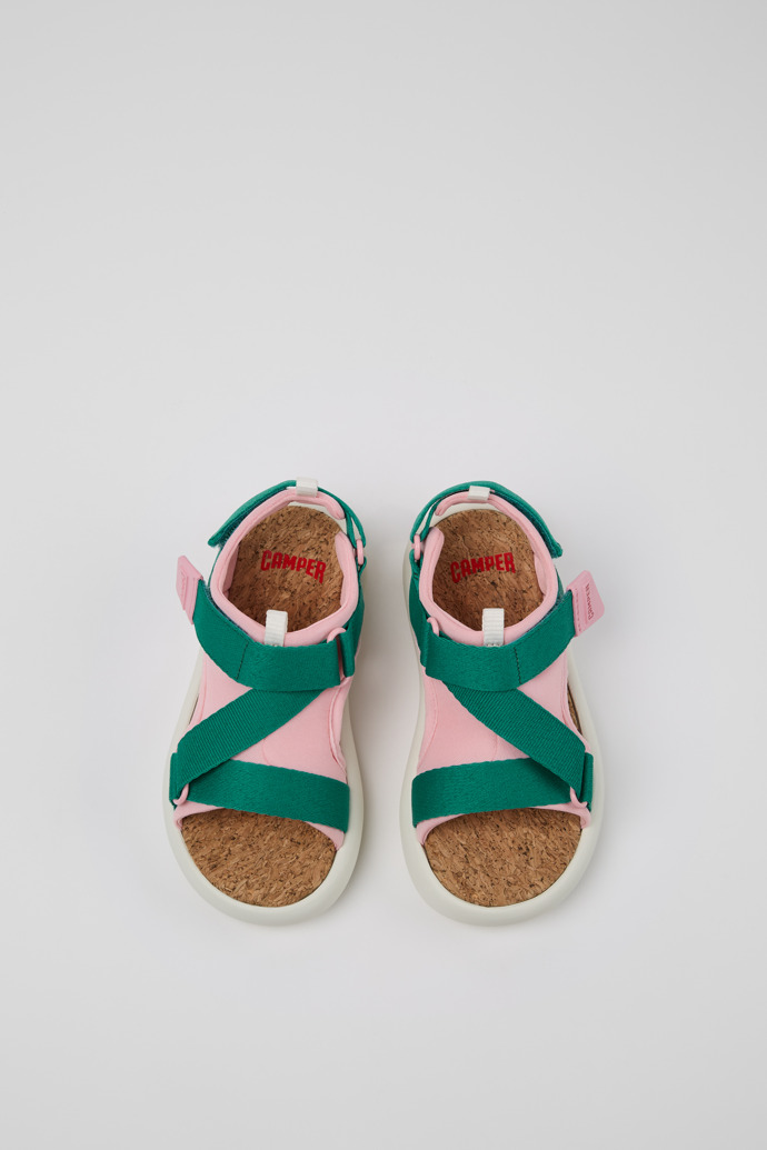 Overhead view of Pelotas Flota Multicolor Recycled PET Sandals for Kids.