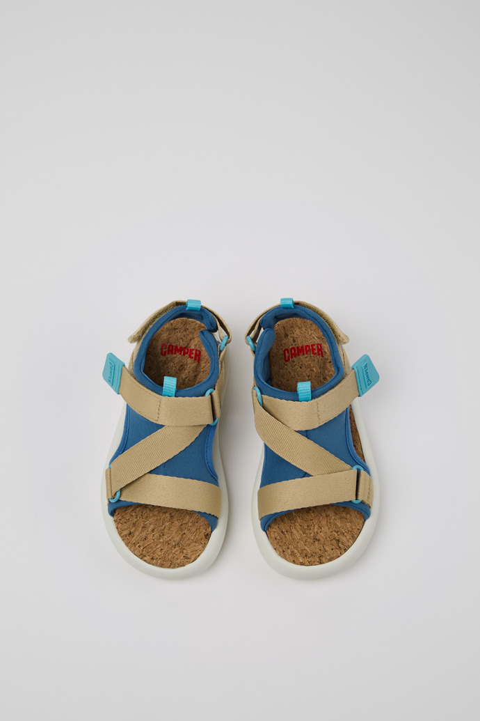 Overhead view of Pelotas Flota Multicolor Recycled PET Sandals for Kids.