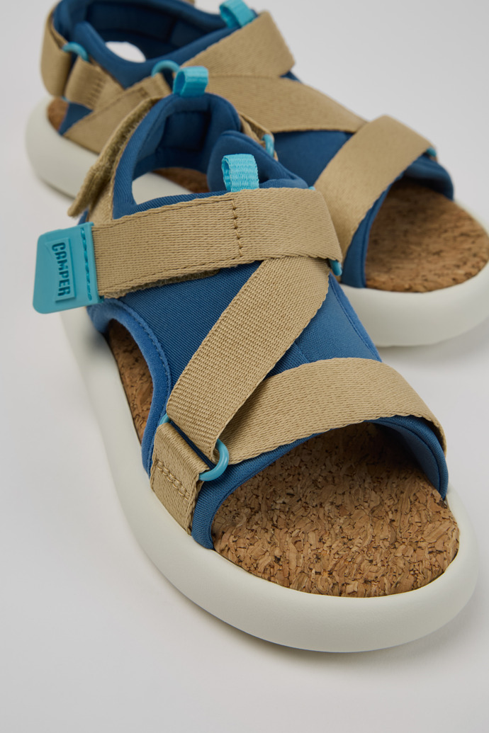 Close-up view of Pelotas Flota Multicolor Recycled PET Sandals for Kids.