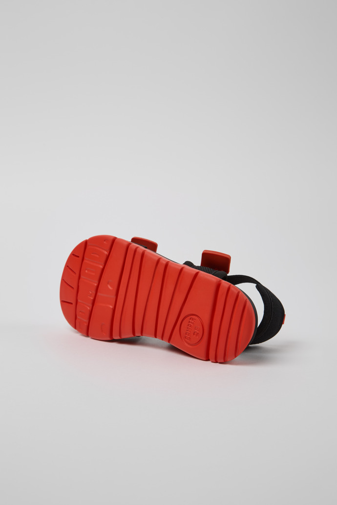 The soles of Oruga Black Textile Sandals for Kids.