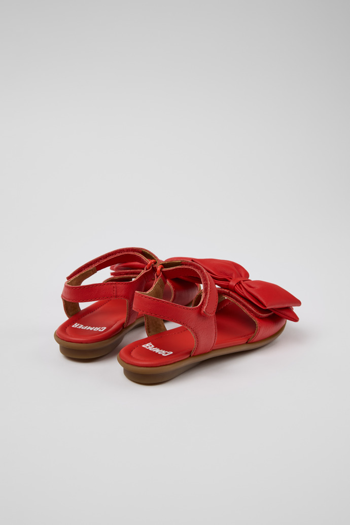 Back view of Right Red Leather Sandals for Kids.