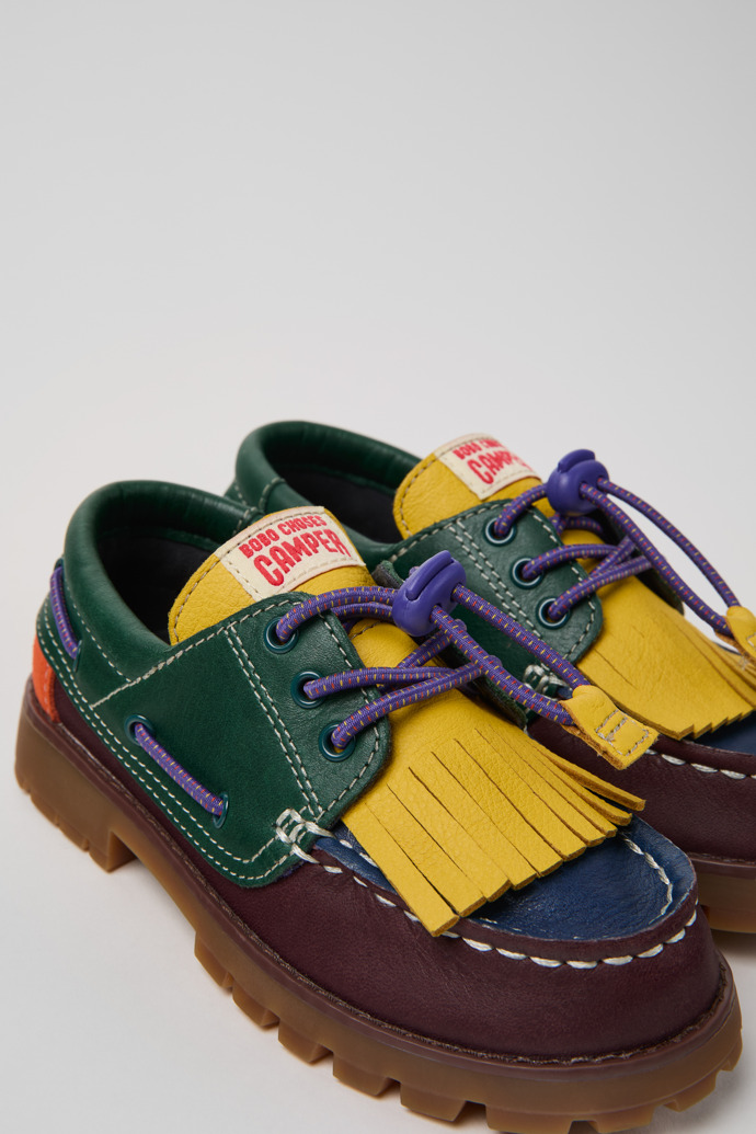 Bobo Choses x Camper Πολύχρωμο παπούτσι σε ναυτικό στιλ από δέρμα και νουμπούκ για παιδιά.