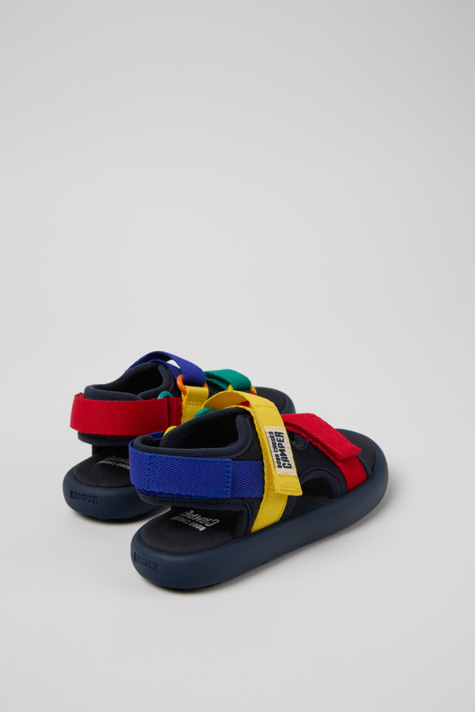 Back view of Bobo Choses x Camper Multicolor Textile Sandals for Kids.