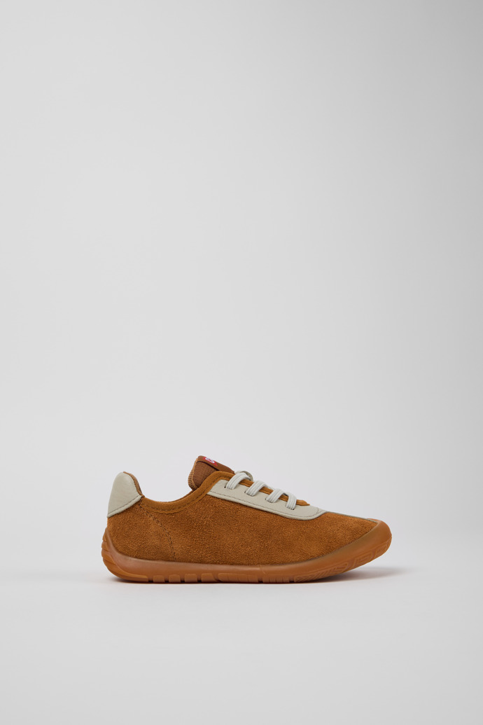 Side view of Peu Path Multicolor Nubuck Leather Sneakers for Kids.