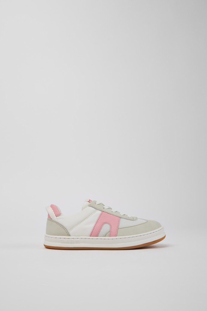 Side view of Runner Multicolor Textile and Leather Sneakers for Kids.