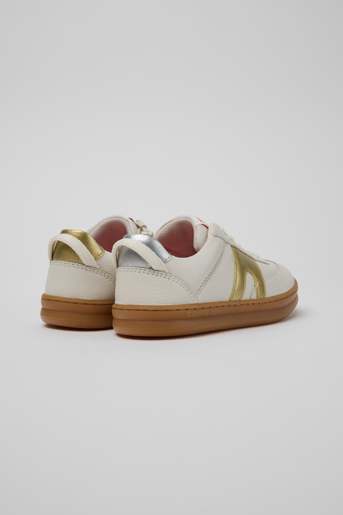Back view of Twins Multicolor Leather Sneakers for Children.